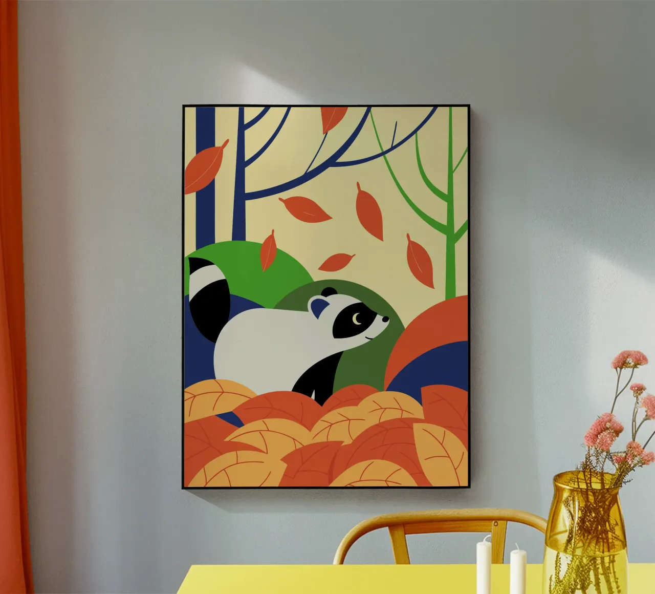 Procione in autunno plexiglass da PROTECT ANIMALS