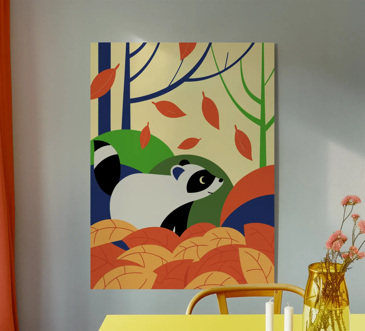 Procione in autunno plexiglass da PROTECT ANIMALS