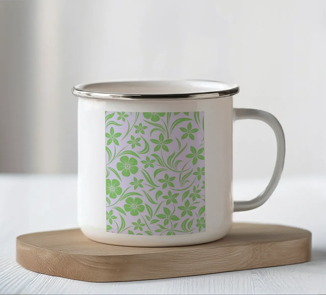 fiori verdi tazza in smalto da Joewanda