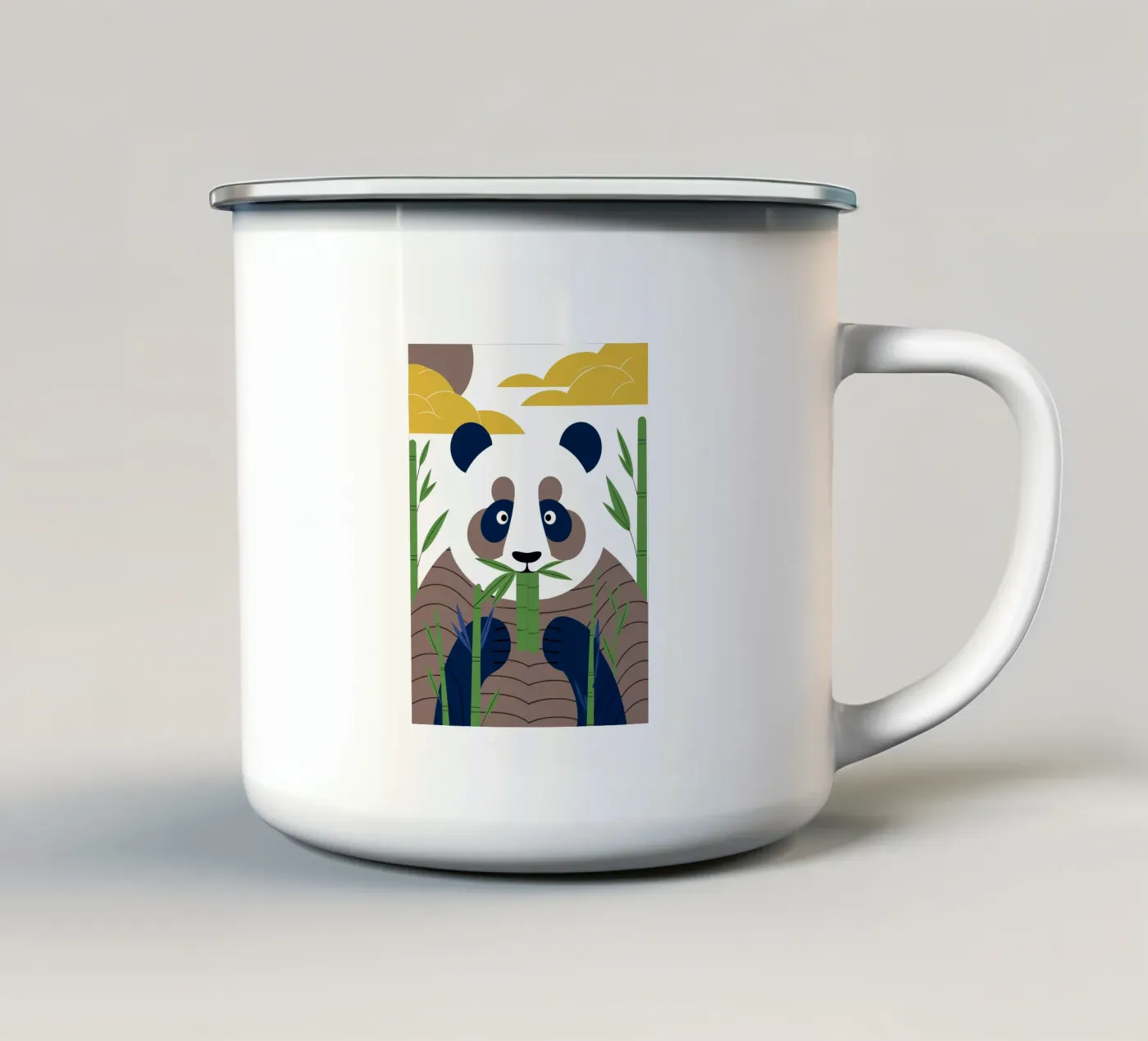Panda eet bamboe emaille mok van PROTECT ANIMALS