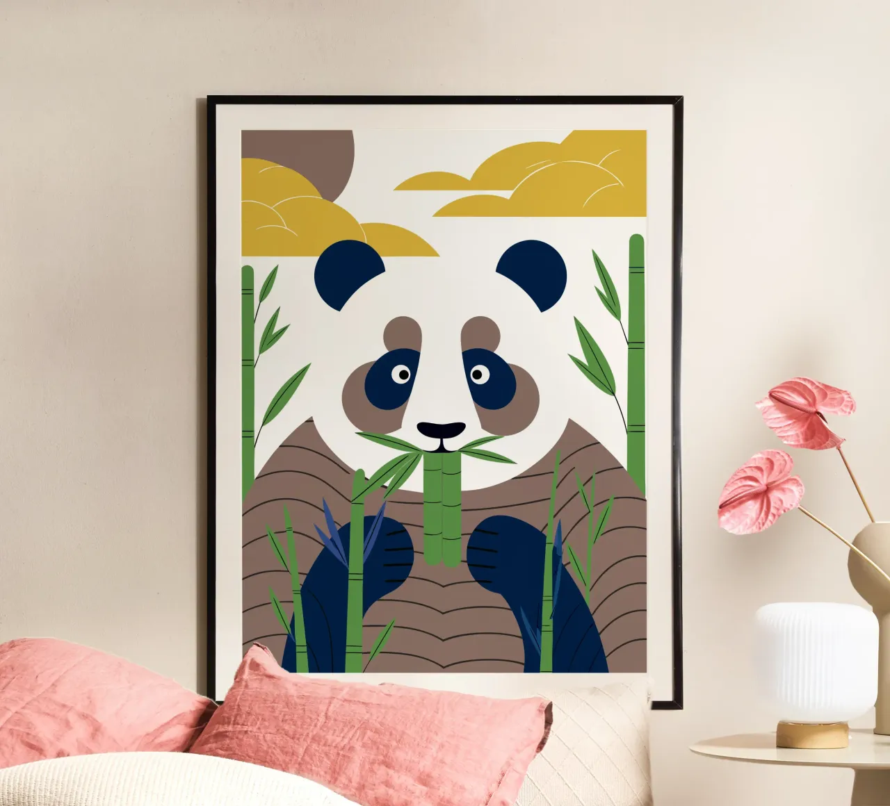 Panda eet bamboe poster van PROTECT ANIMALS