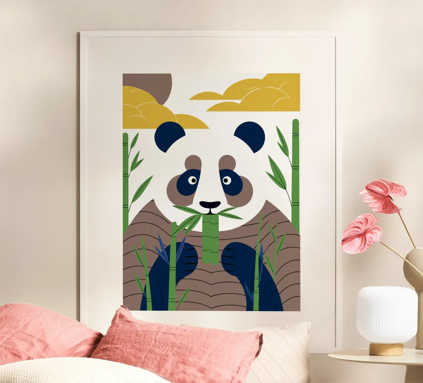 Panda eet bamboe poster van PROTECT ANIMALS