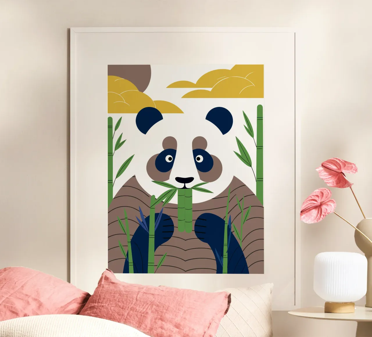Panda eet bamboe poster van PROTECT ANIMALS