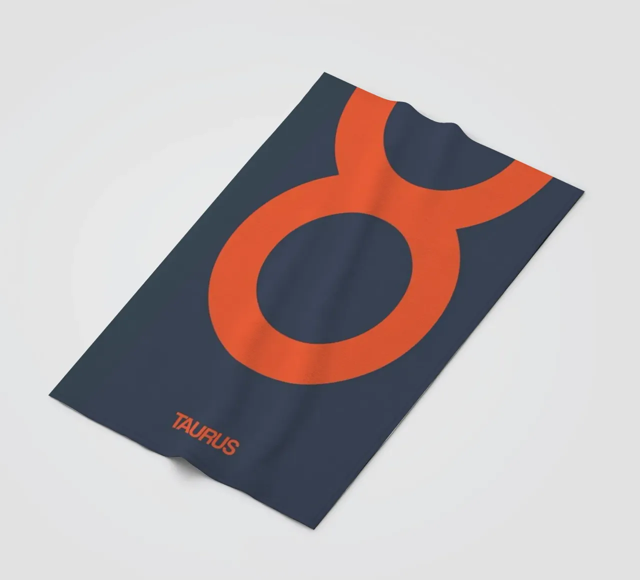 Taurus Zodiac Sign Orange fleece blanket by Naxart