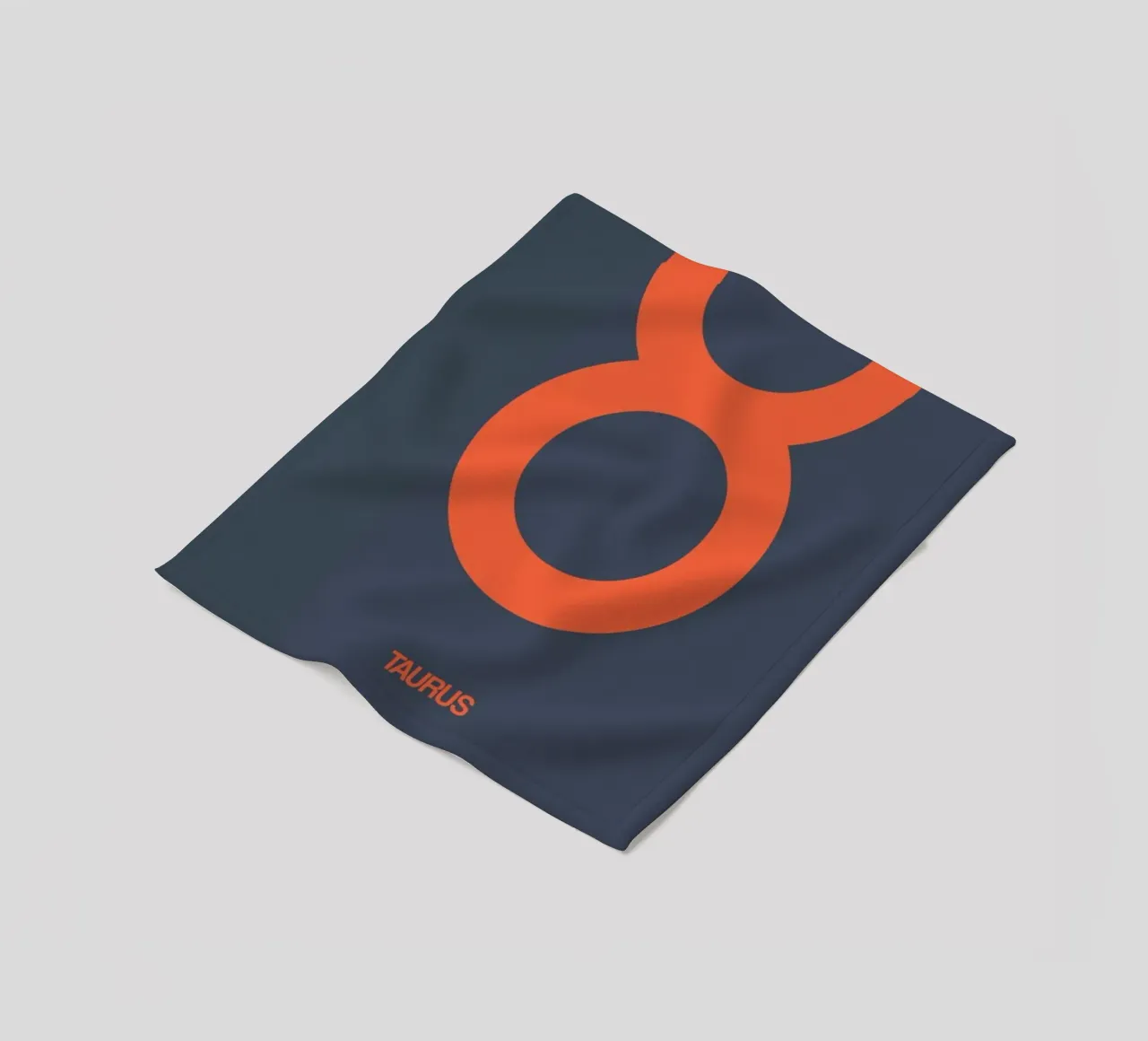 Taurus Zodiac Sign Orange fleece blanket by Naxart
