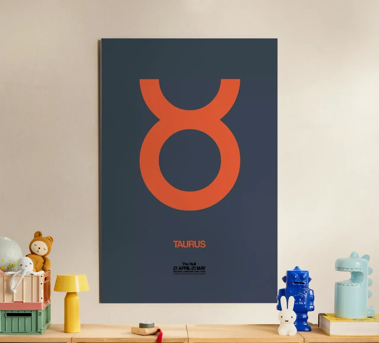 Taurus Zodiac Sign Orange alu-dibond by Naxart