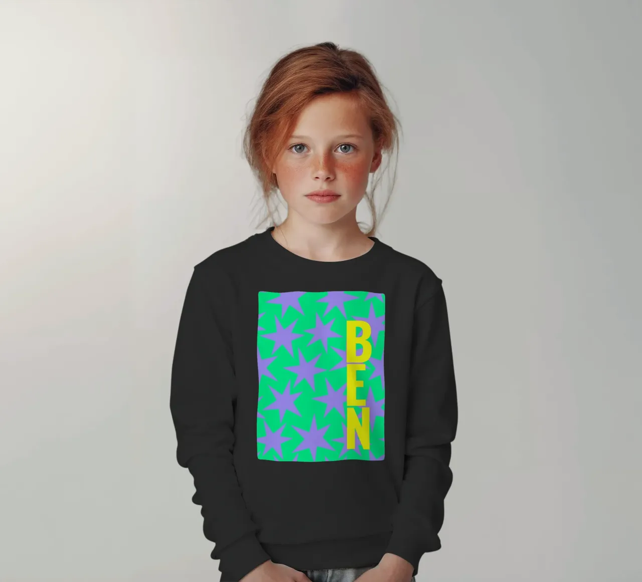 Stars all over - eigener Name/Text felpa bambino da Ohkimiko