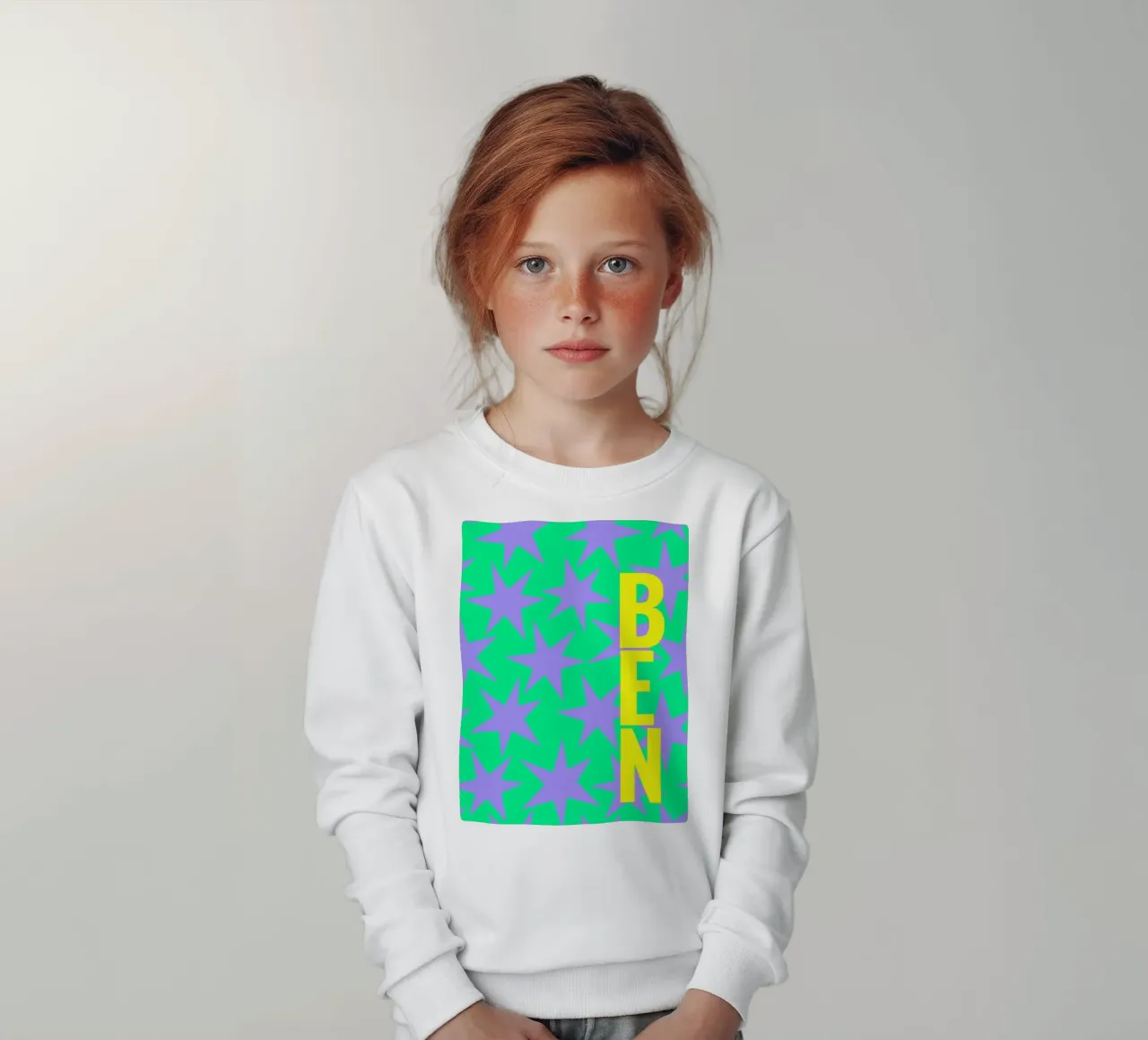 Stars all over - eigener Name/Text felpa bambino da Ohkimiko