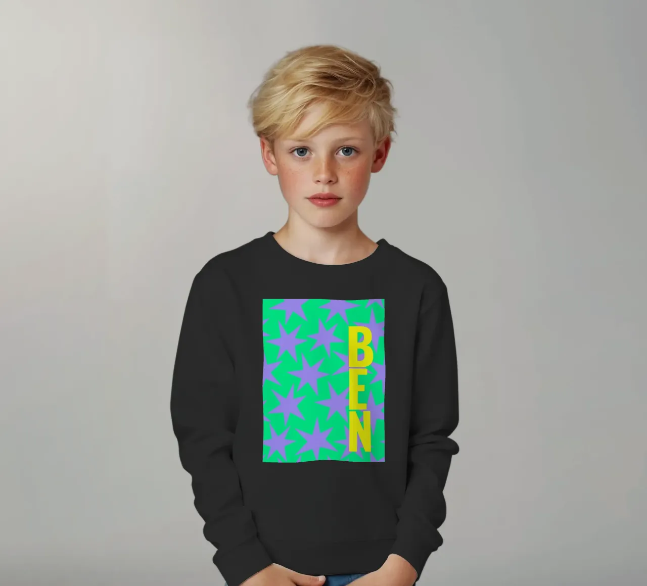 Stars all over - eigener Name/Text felpa bambino da Ohkimiko