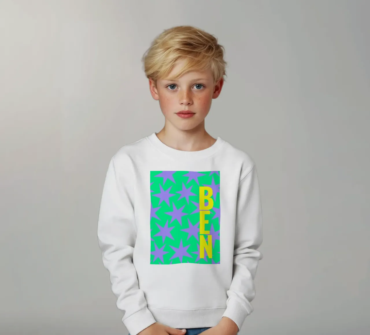 Stars all over - eigener Name/Text felpa bambino da Ohkimiko