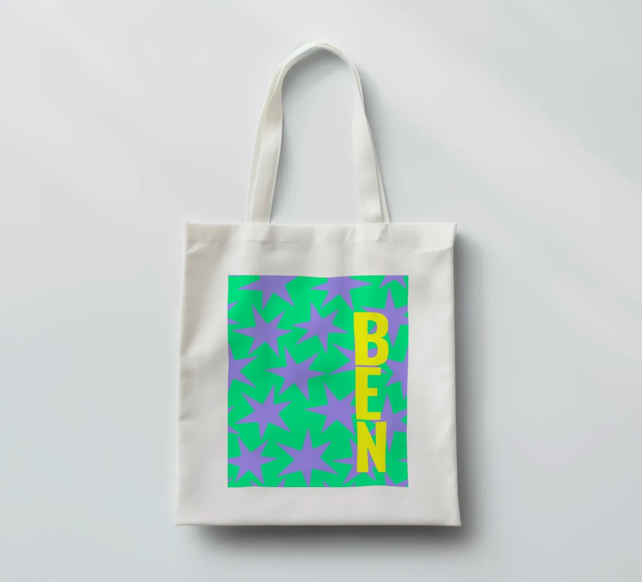 Stars all over - eigener Name/Text borsa in juta da Ohkimiko