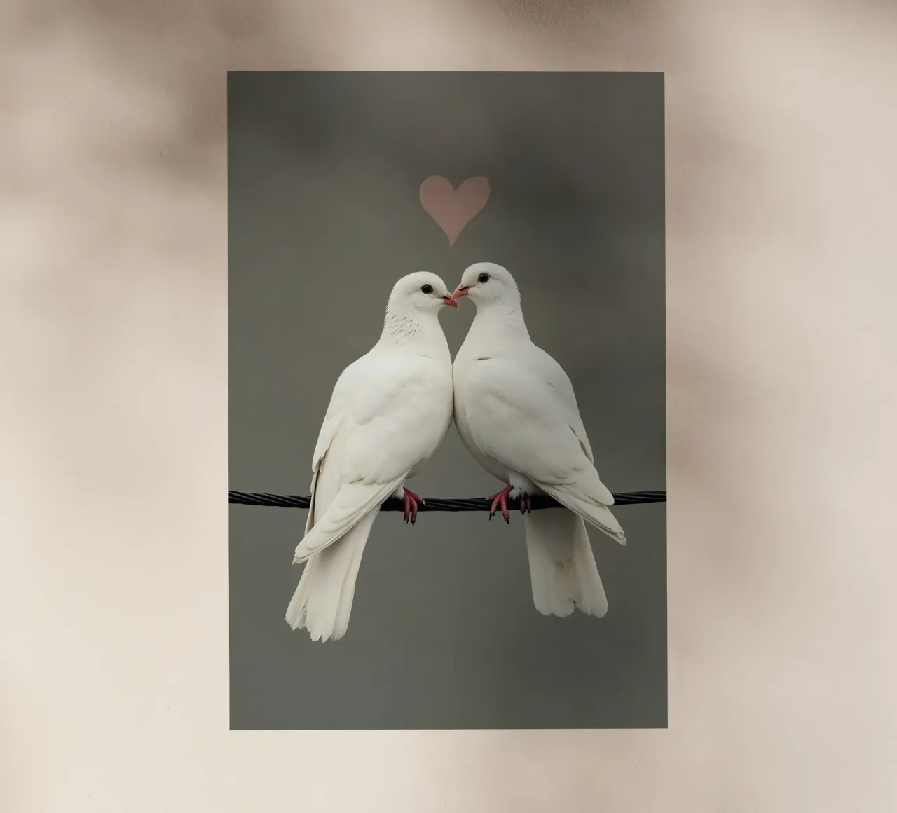 Colombe d'amore - Coppia di colombe bianche minimaliste pellicola backlit da Graceful Desine