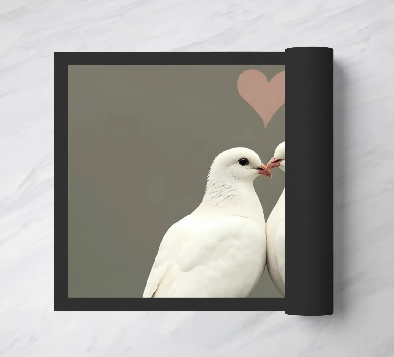 Colombe d'amore - Coppia di colombe bianche minimaliste zerbino da Graceful Desine