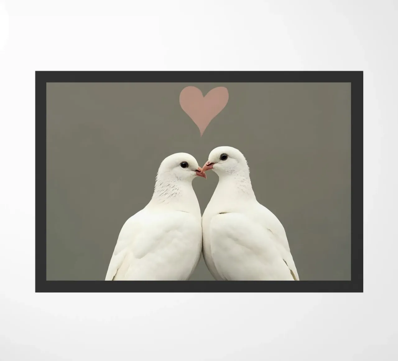 Colombe d'amore - Coppia di colombe bianche minimaliste zerbino da Graceful Desine