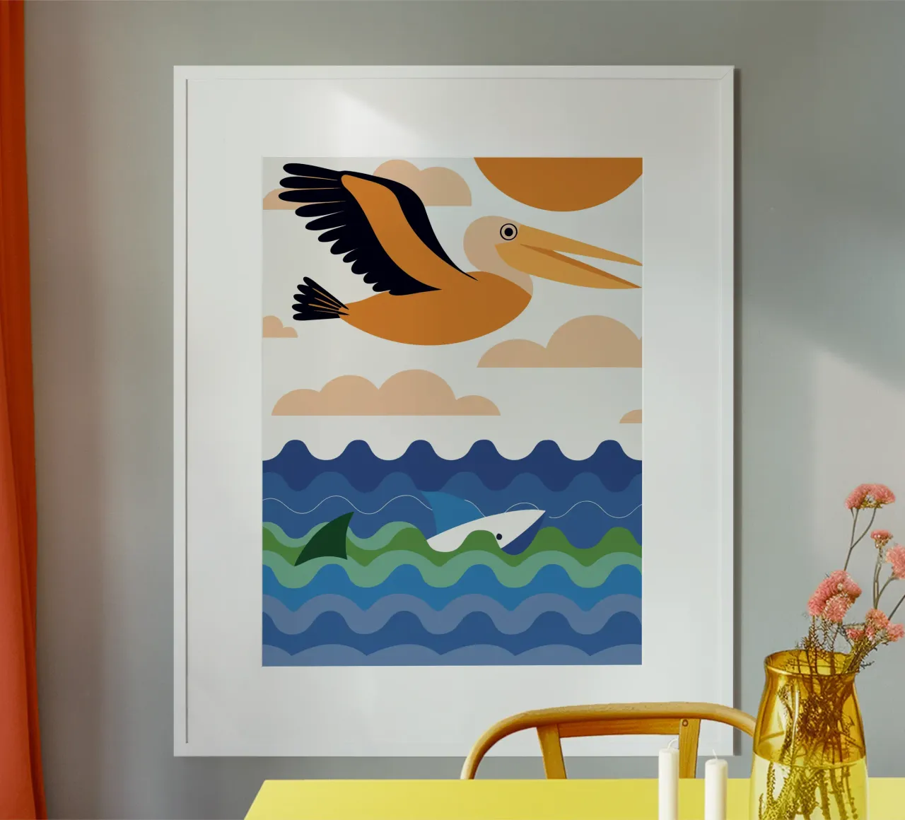 Pellicano e squalo poster da PROTECT ANIMALS