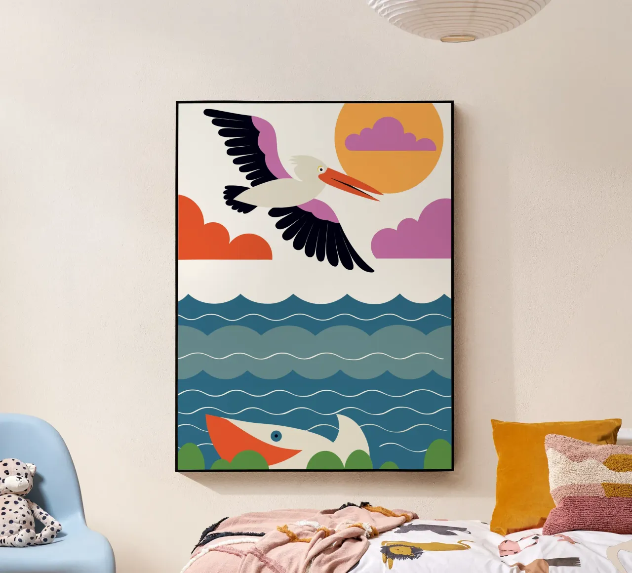 Pelikaan en haai acryl van PROTECT ANIMALS