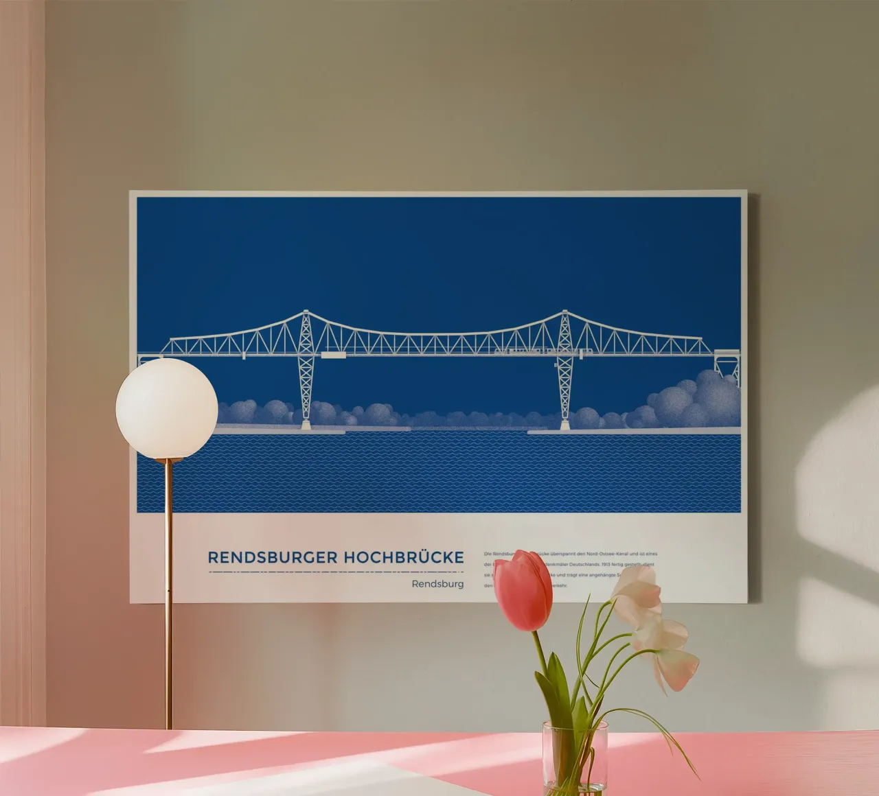 Michael Kunter - Hochbrücke Rendsburg tela con Cornice a cassetta da The Artcircle