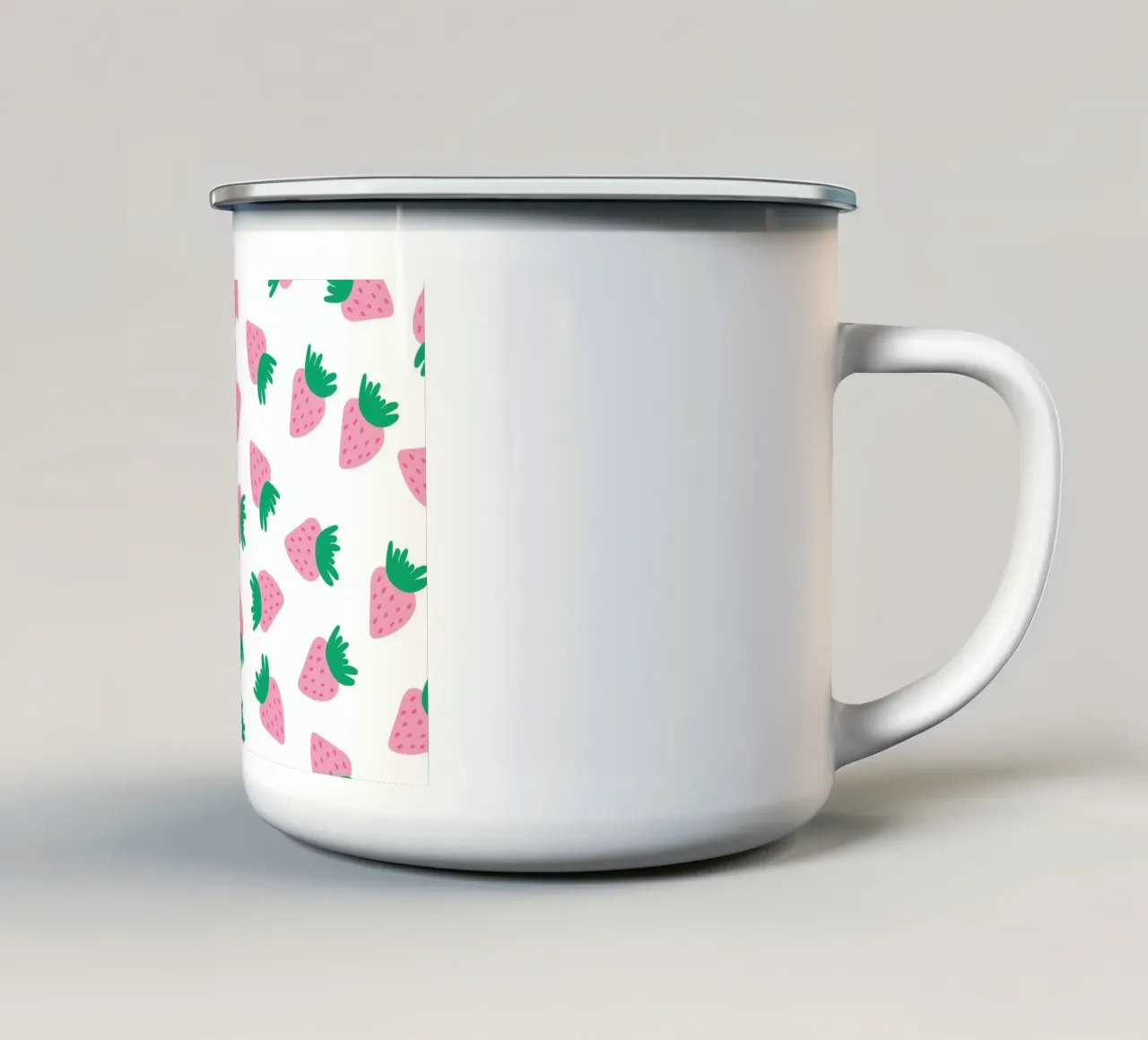 Amore dolce alla fragola tazza in smalto da Studio Fun Boy