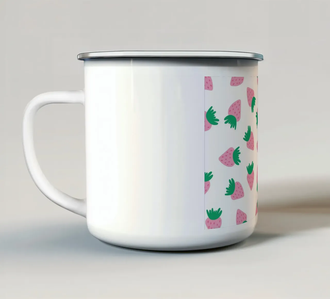 Amore dolce alla fragola tazza in smalto da Studio Fun Boy