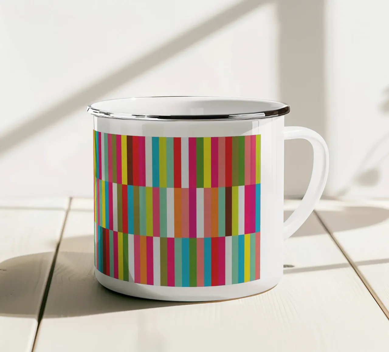 Fresh Geometry - Modern Colorful Stripes tazza in smalto da Petra Lang - Design