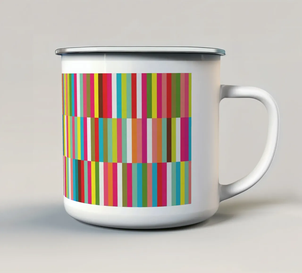Fresh Geometry - Modern Colorful Stripes tazza in smalto da Petra Lang - Design