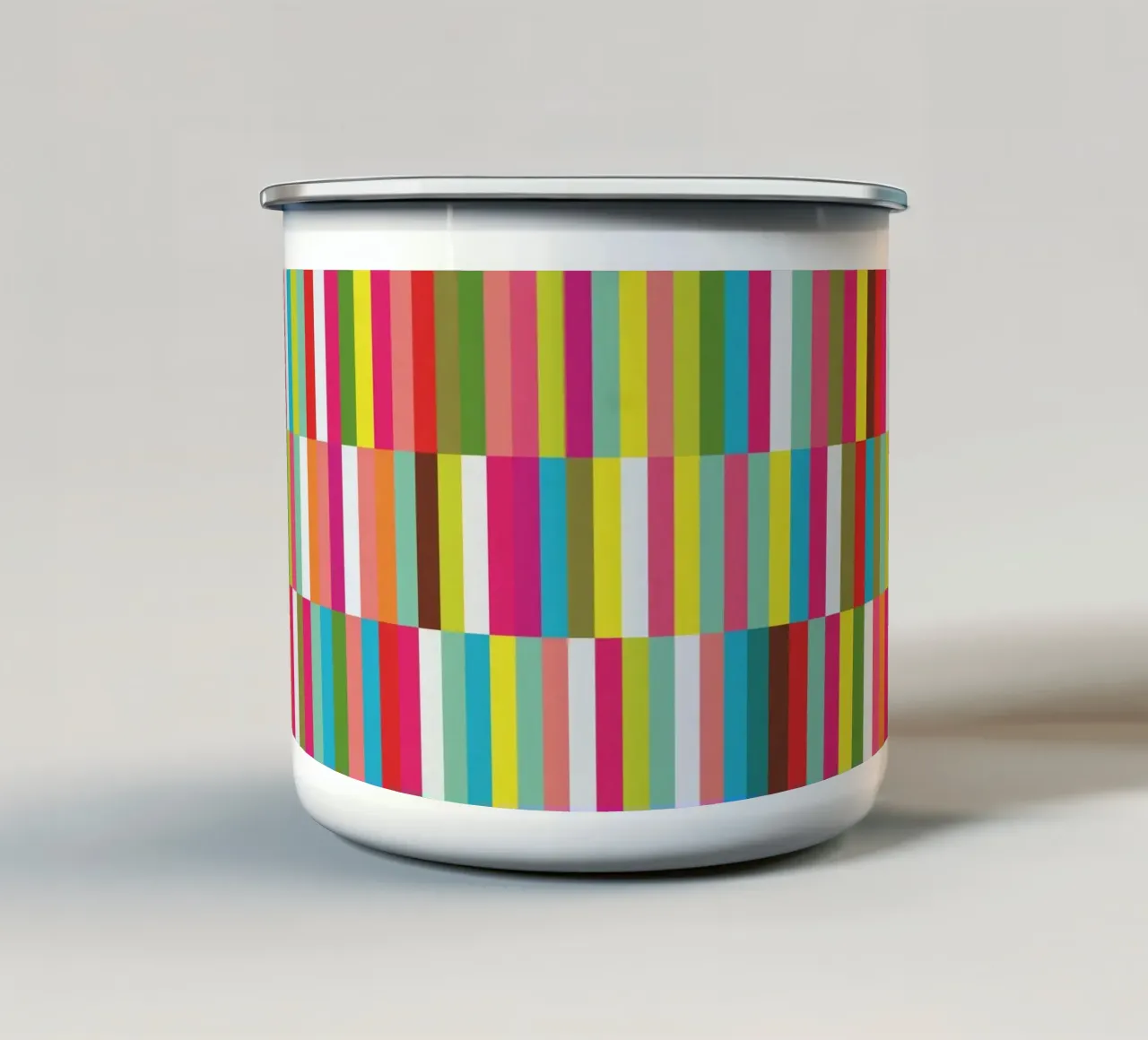 Fresh Geometry - Modern Colorful Stripes tazza in smalto da Petra Lang - Design