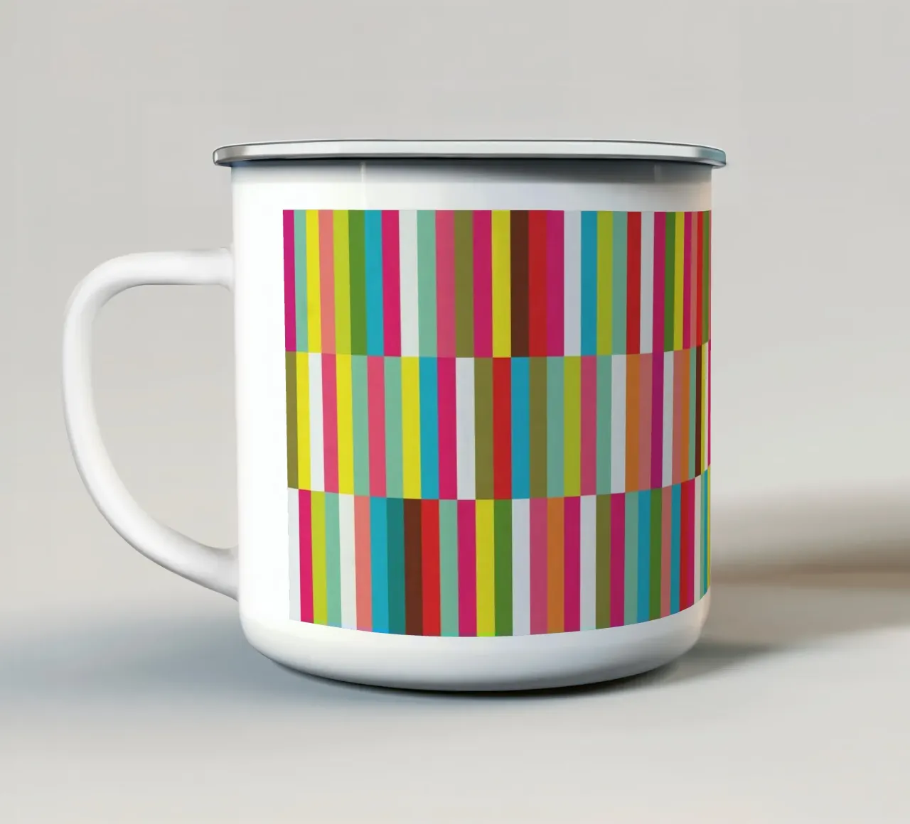 Fresh Geometry - Modern Colorful Stripes tazza in smalto da Petra Lang - Design