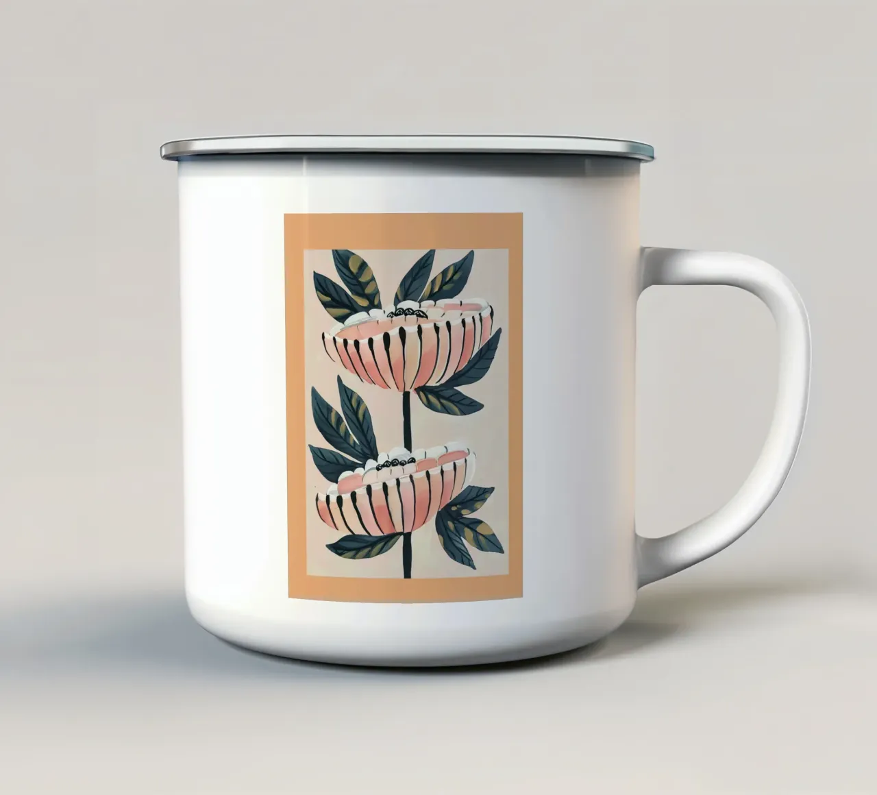 Gemelli in fiore tazza in smalto da Sienna Atelier