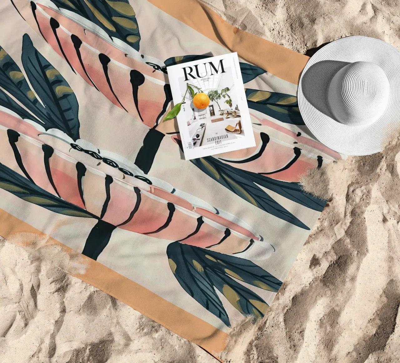 Gemelli in fiore telo mare da Sienna Atelier