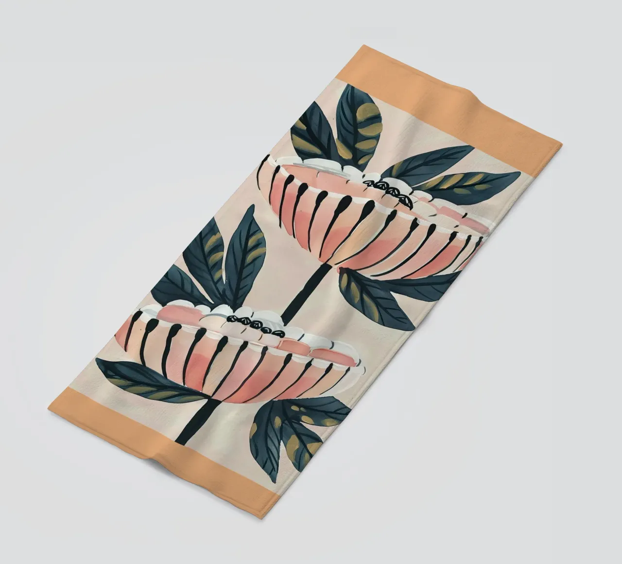 Gemelli in fiore telo mare da Sienna Atelier