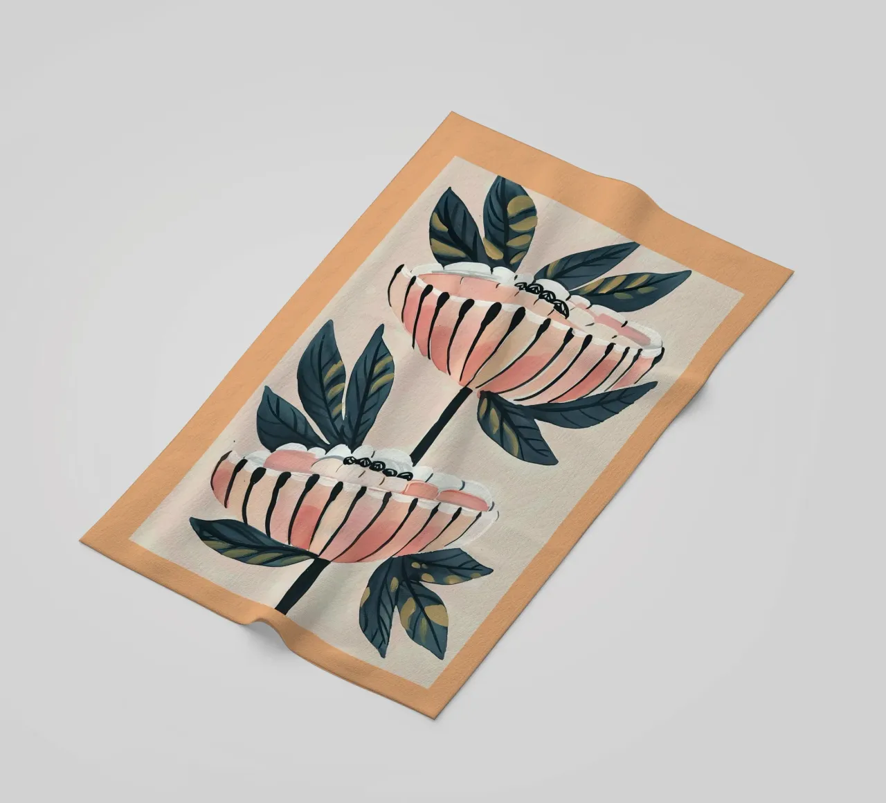 Gemelli in fiore telo mare da Sienna Atelier