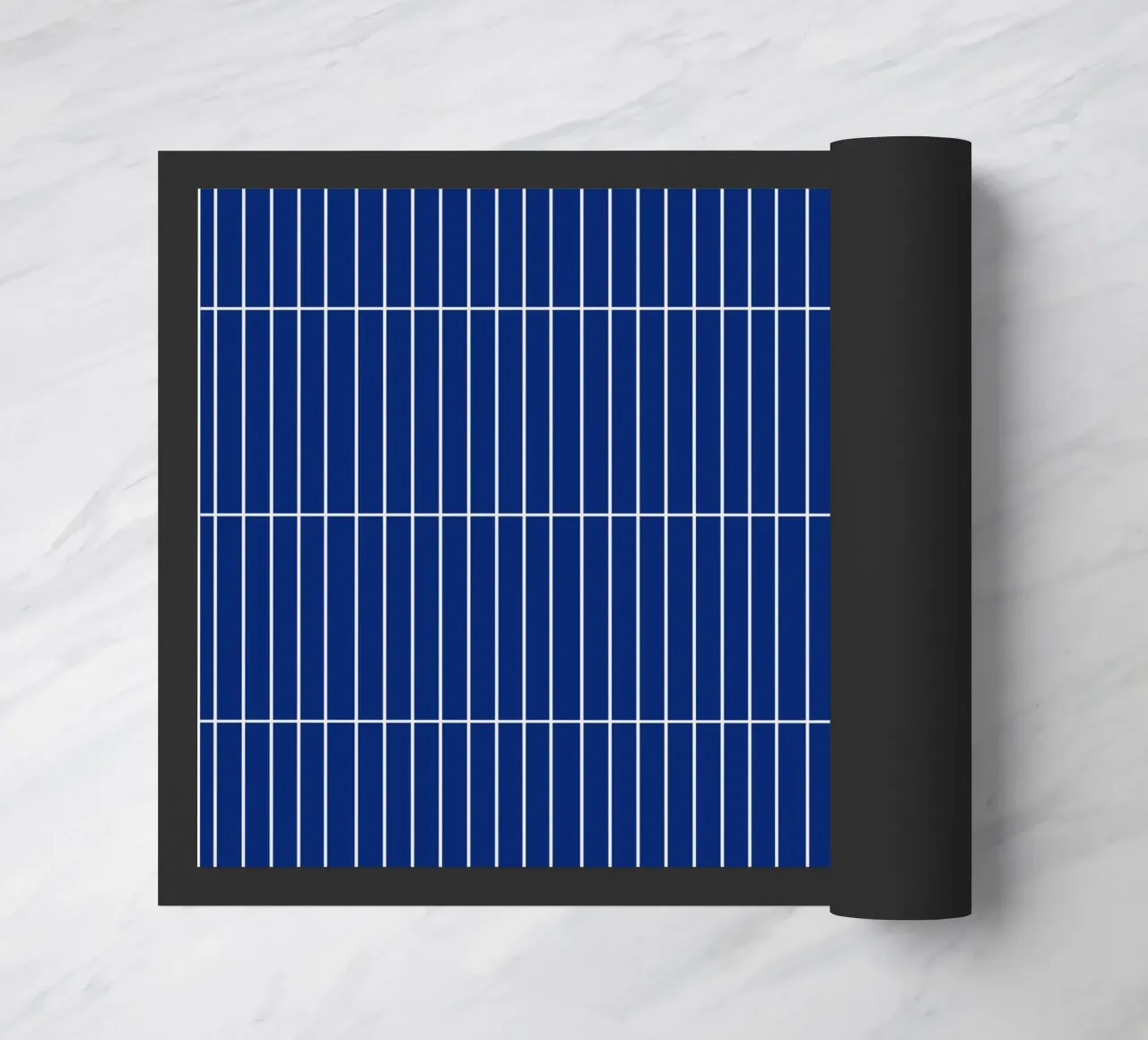 White Rectangular Grid on Blue doormat by Timeless moderna