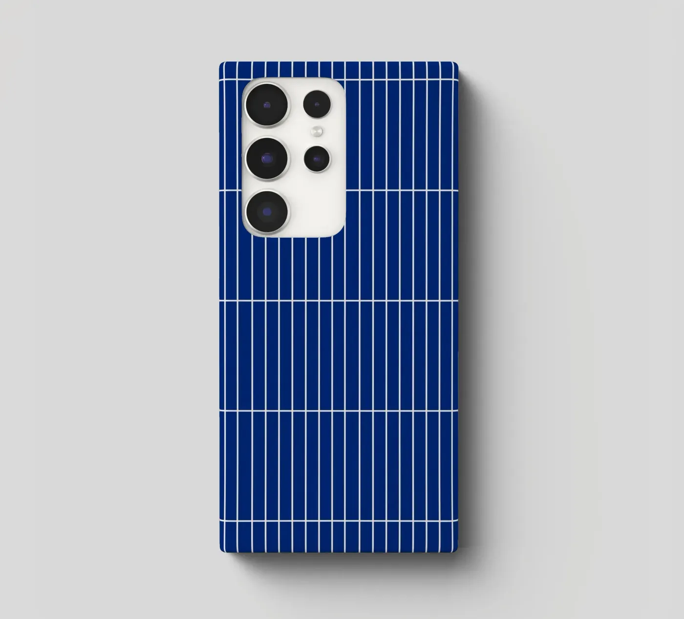 White Rectangular Grid on Blue cover samsung da Timeless moderna