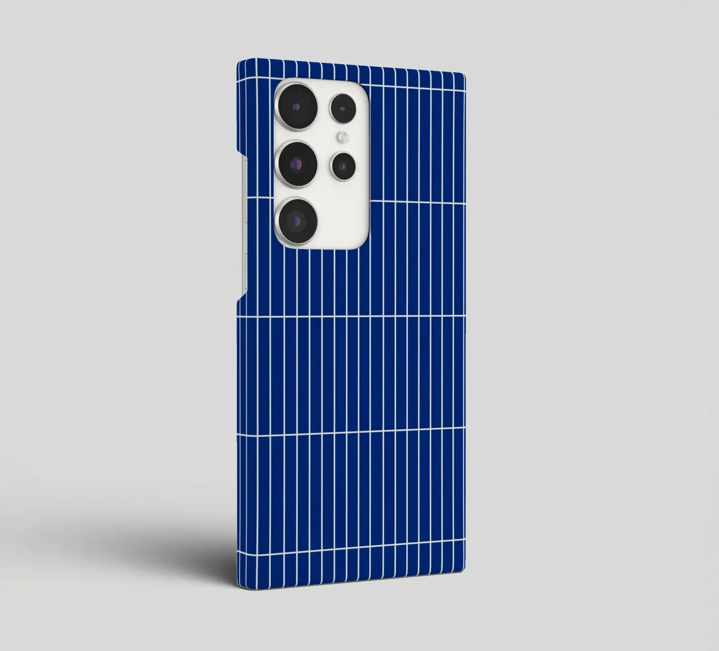 White Rectangular Grid on Blue cover samsung da Timeless moderna