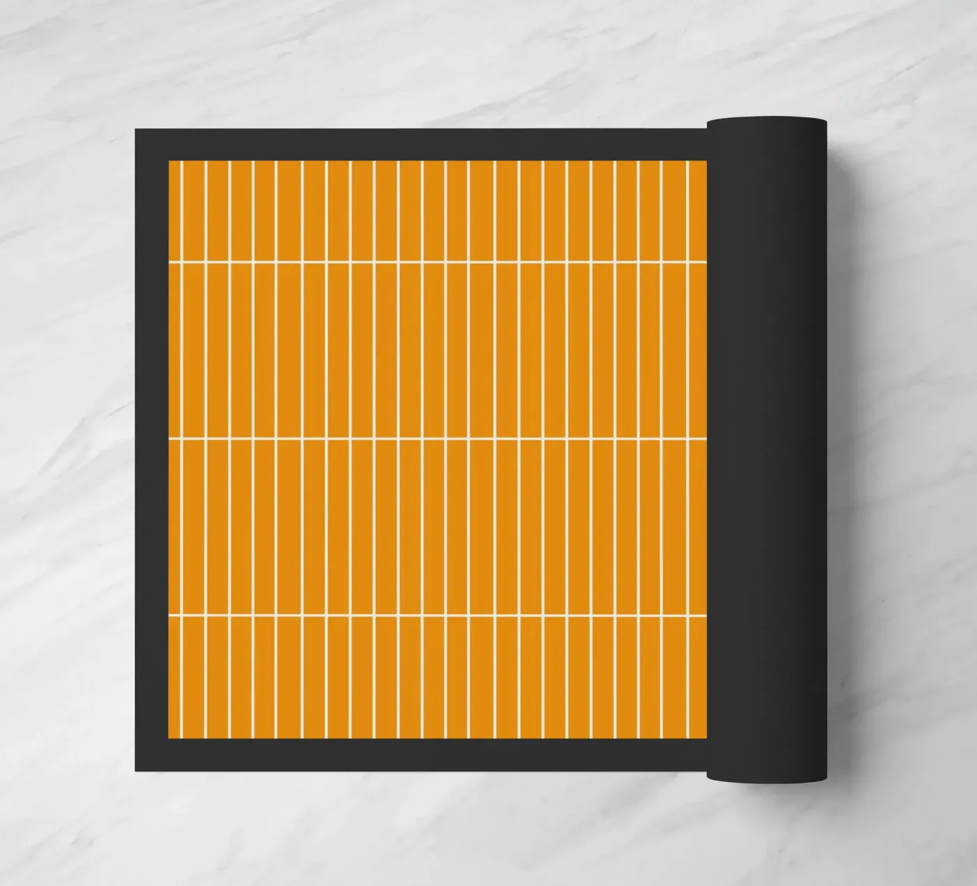 White Rectangular Grid on Yellow Fußmatte von Timeless moderna