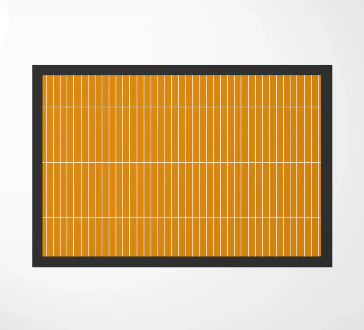 White Rectangular Grid on Yellow Fußmatte von Timeless moderna