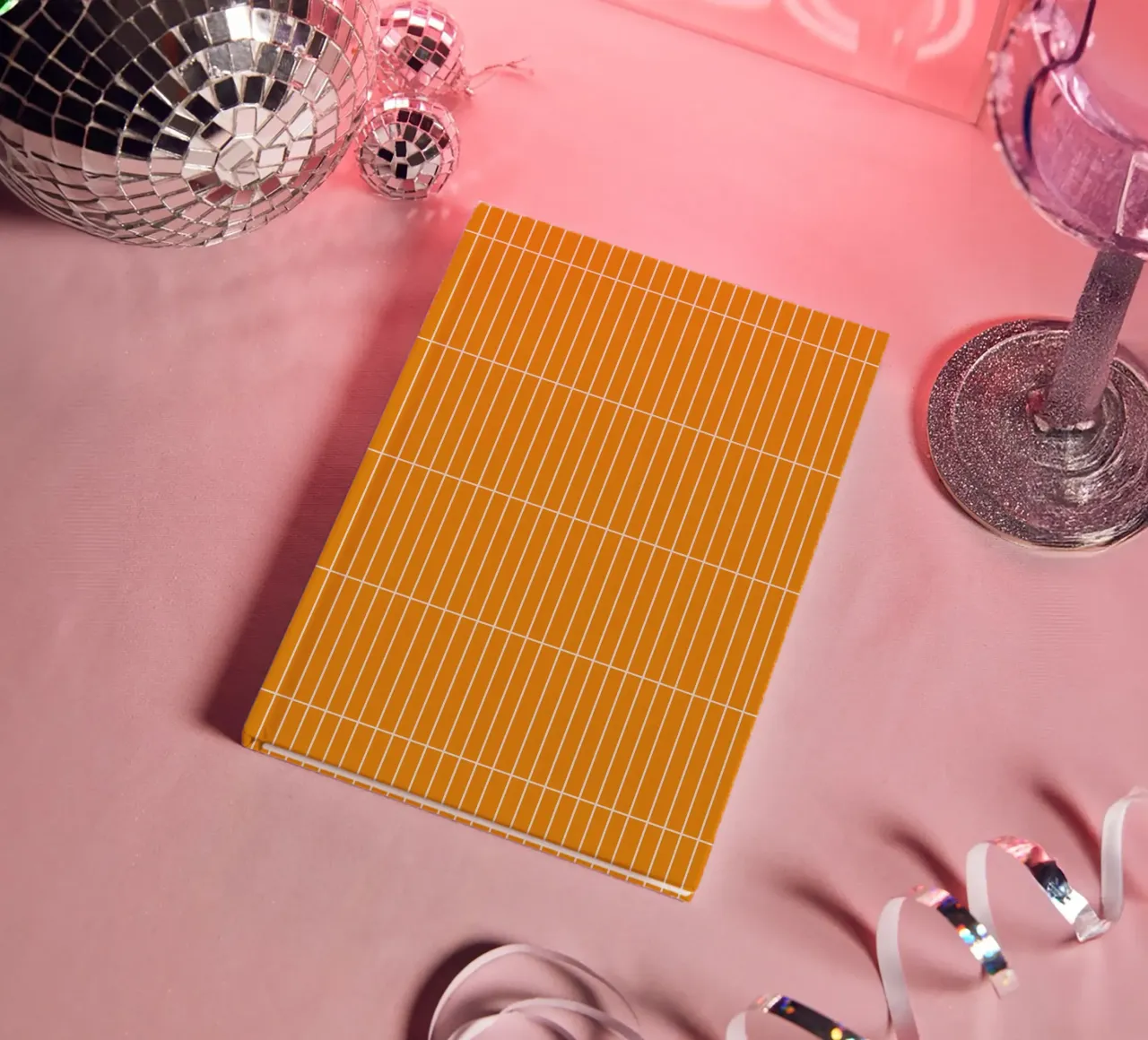 White Rectangular Grid on Yellow notebook by Timeless moderna