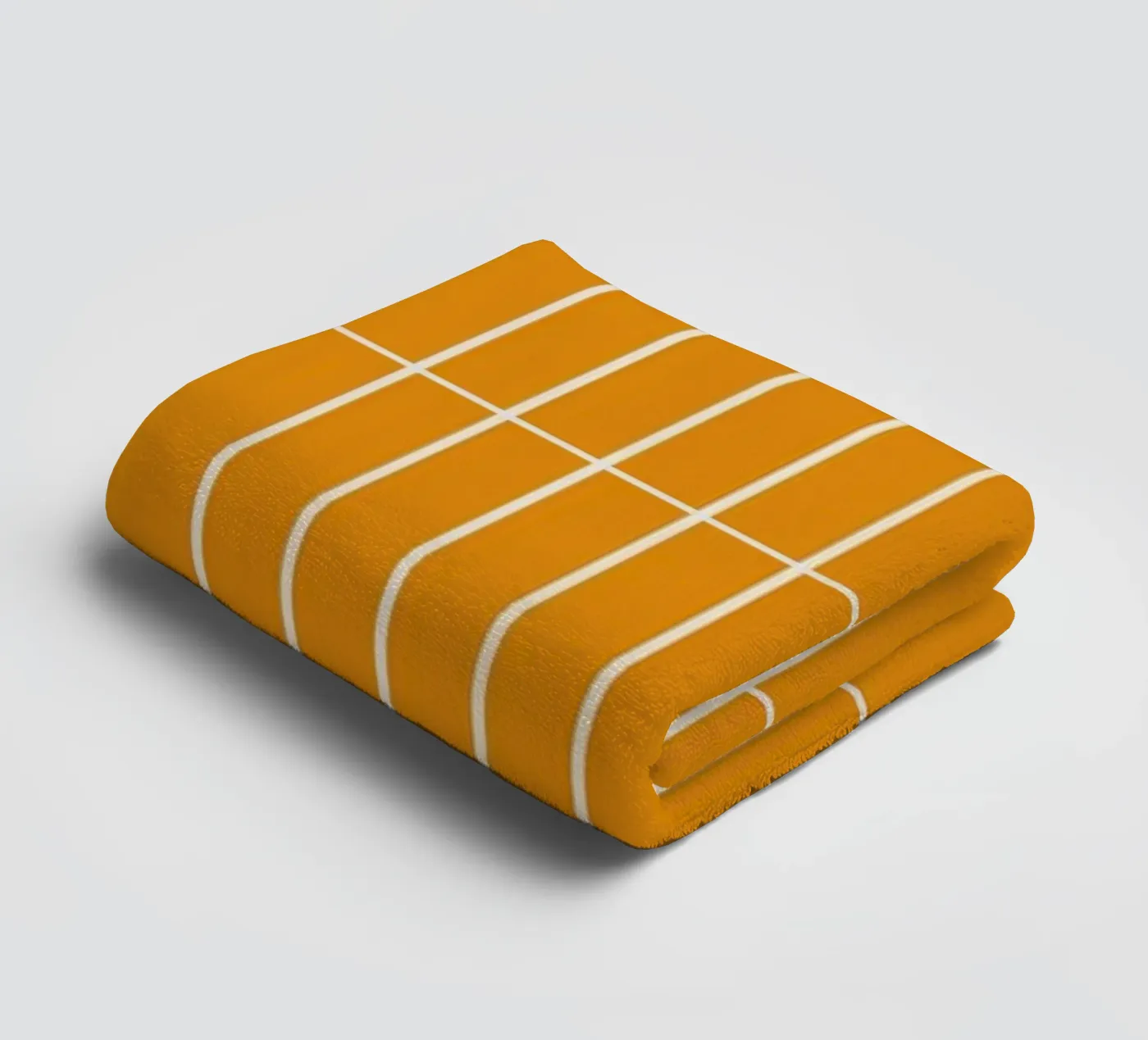 White Rectangular Grid on Yellow towel by Timeless moderna
