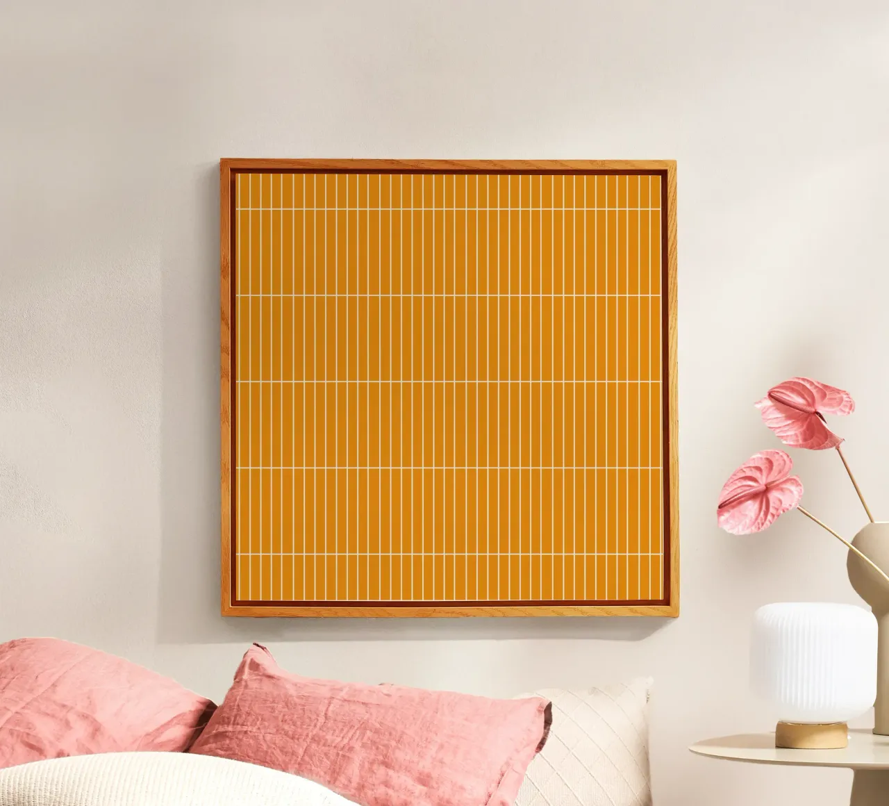 White Rectangular Grid on Yellow plexiglass da Timeless moderna