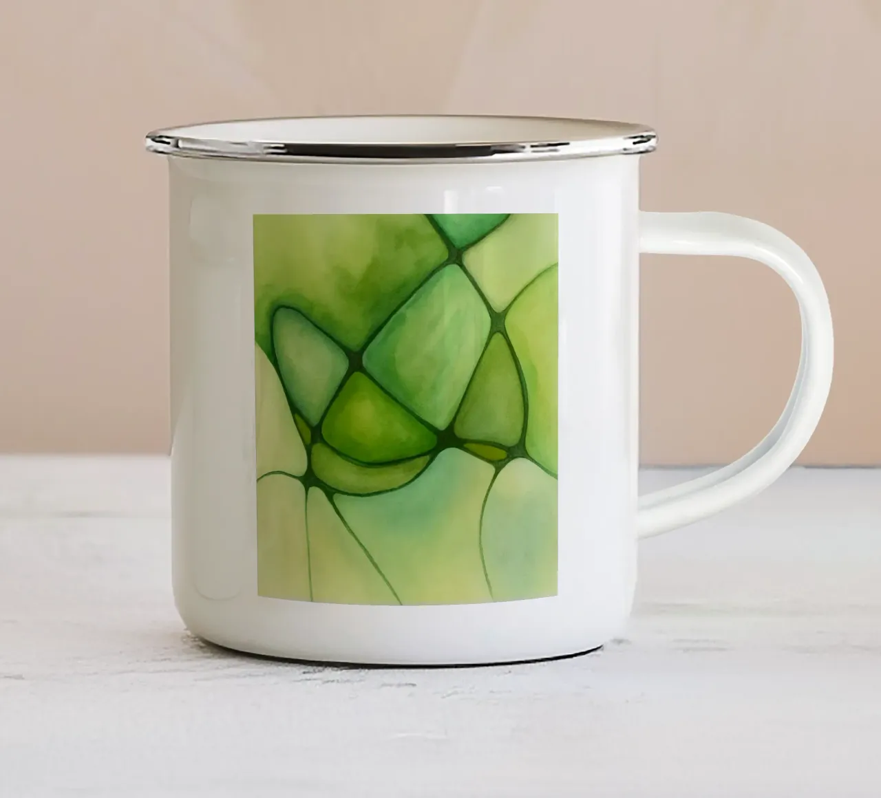 Green Lines tazza in smalto da Lunaris