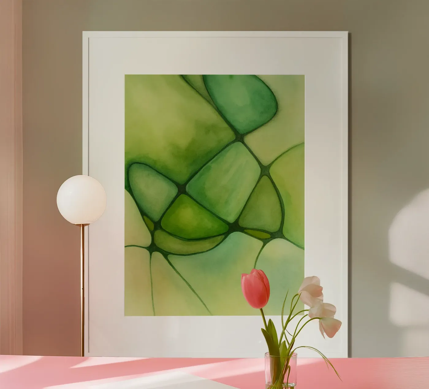 Green Lines poster van Pia
