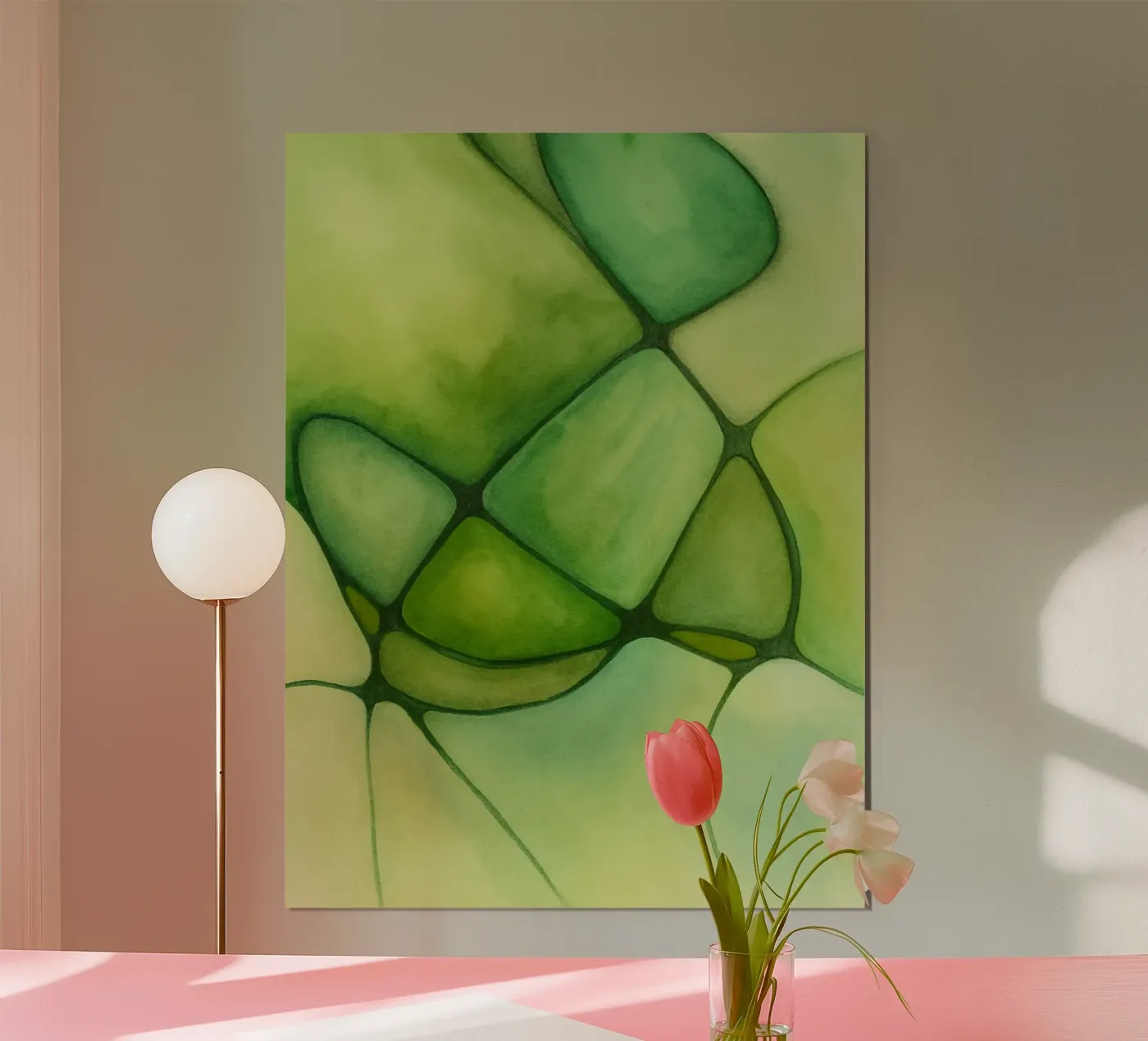 Green Lines poster van Pia