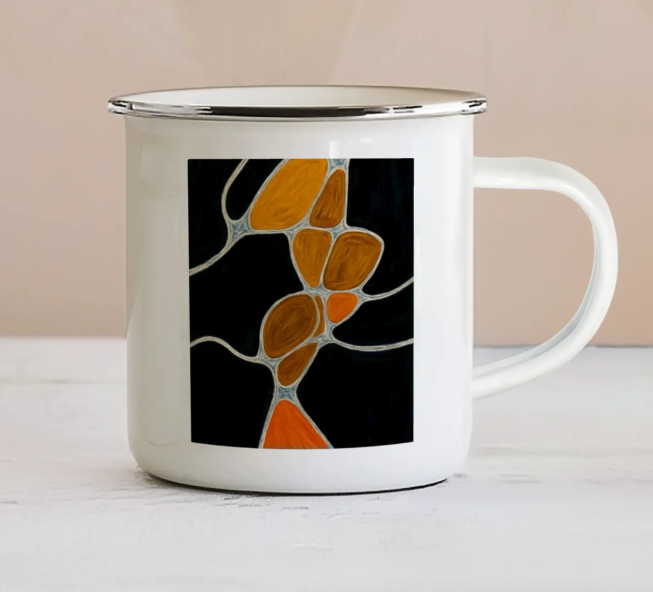 Lines with Gold and Black tazza in smalto da Lunaris