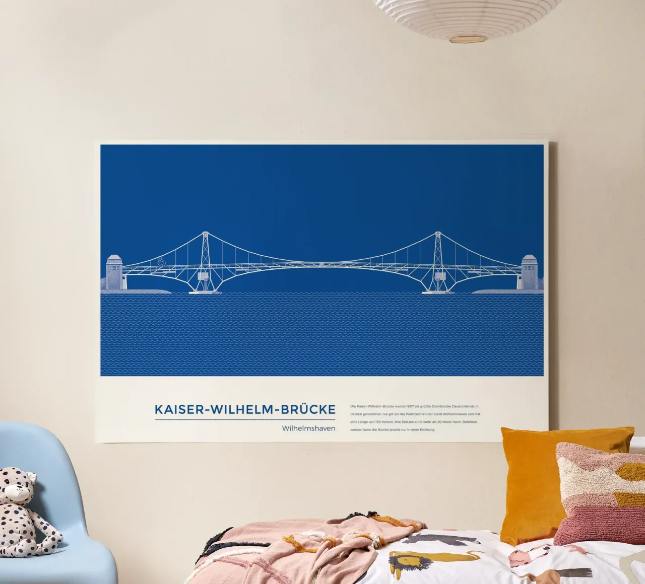 Michael Kunter - Kaiser-Wilhelm-Brücke Wilhelmshaven tela con Cornice a cassetta da The Artcircle