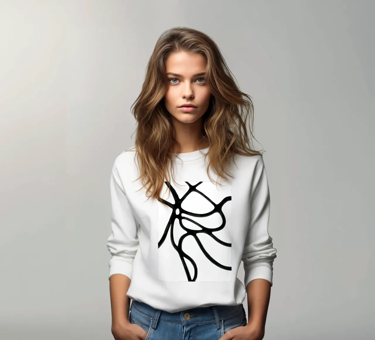 Black & White Lines 2 sweatshirt by Pia