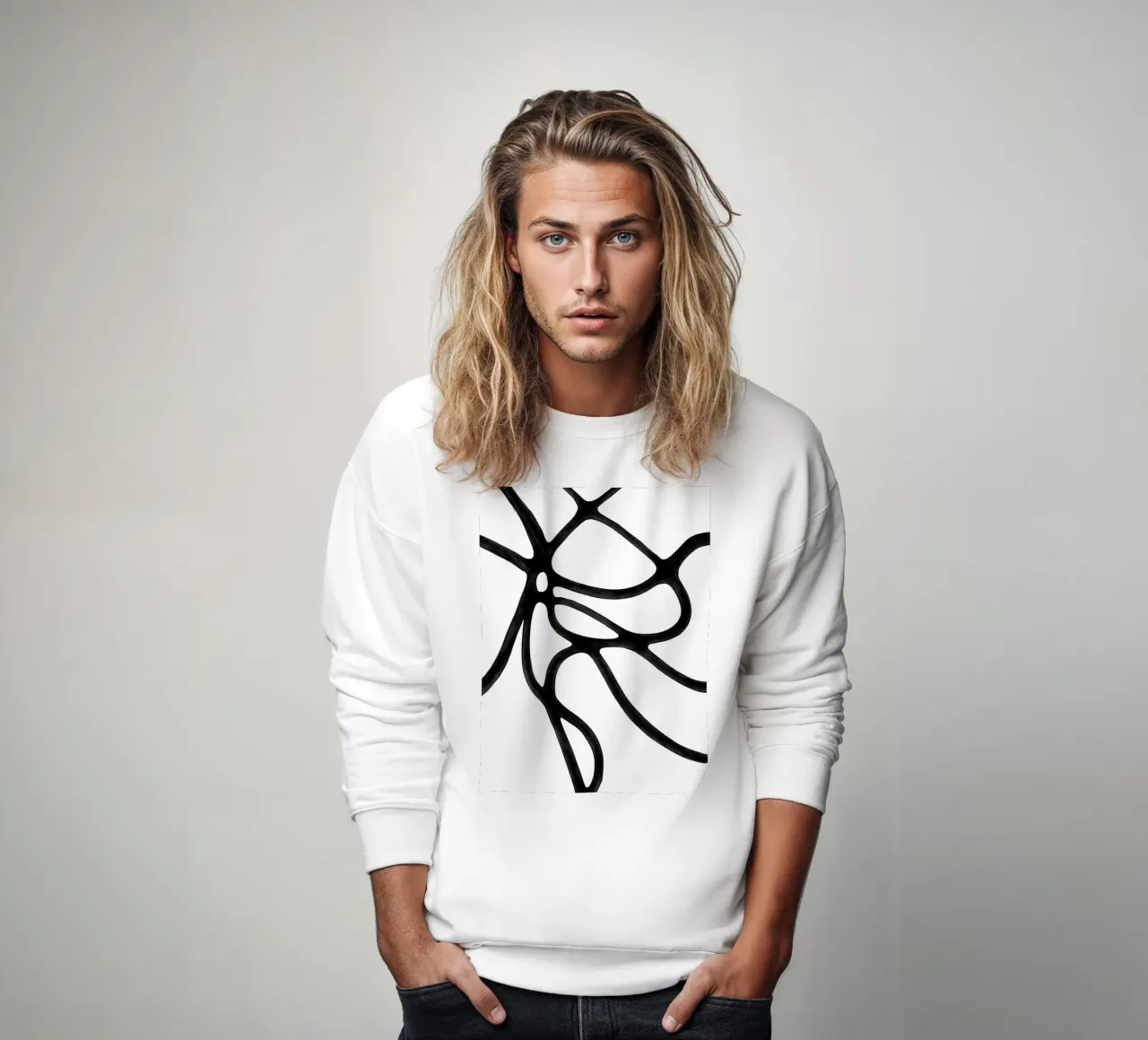 Black & White Lines 2 felpa da Lunaris