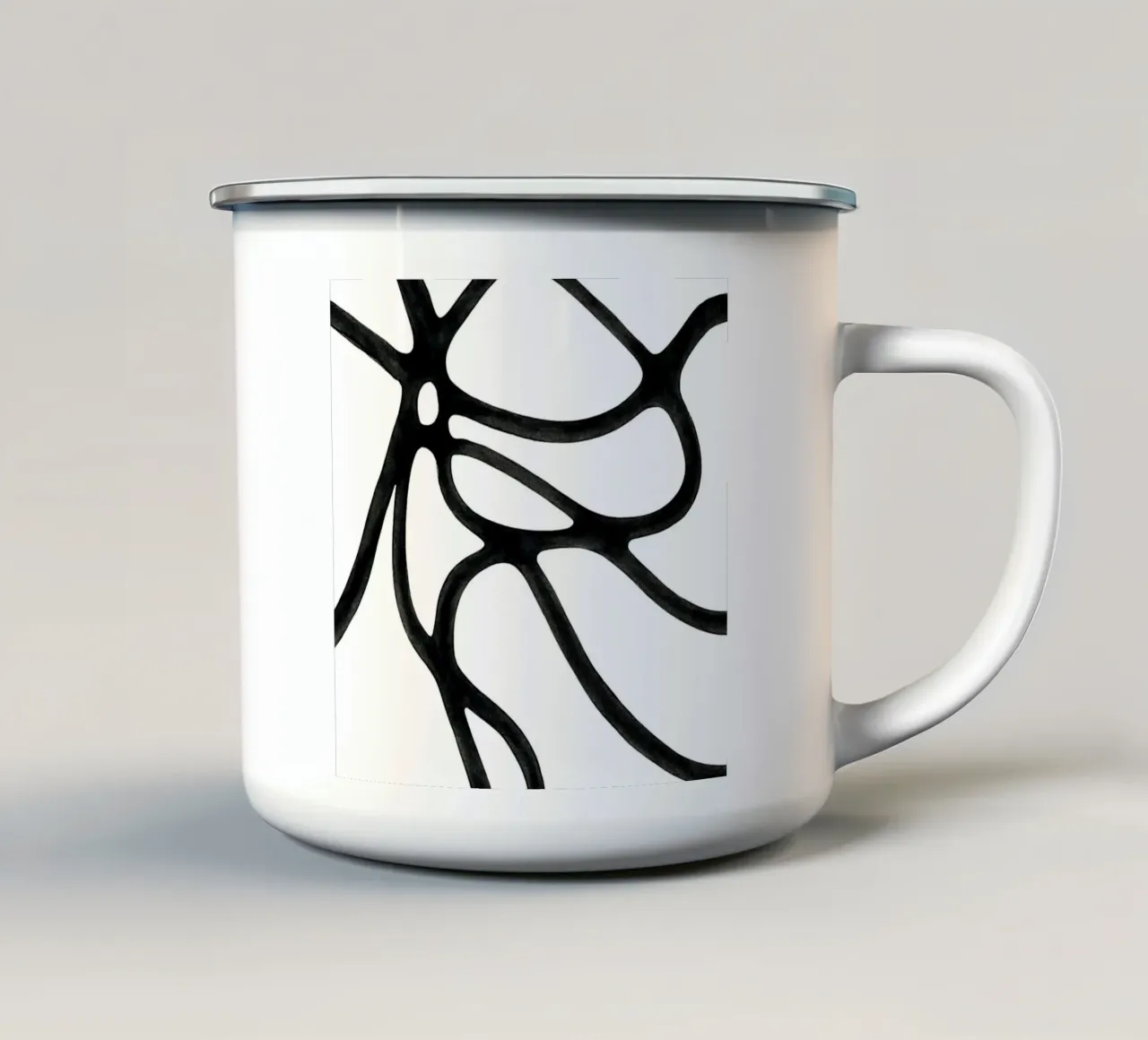 Black & White Lines 2 tazza in smalto da Lunaris