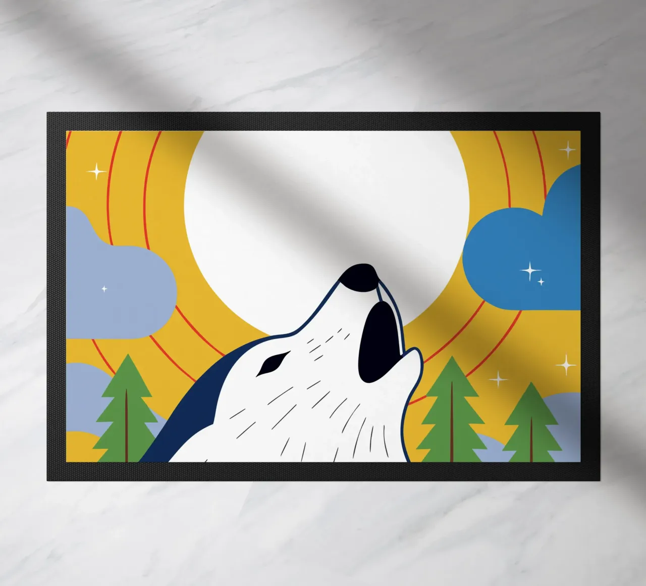 Howling Wolf doormat by PROTECT ANIMALS