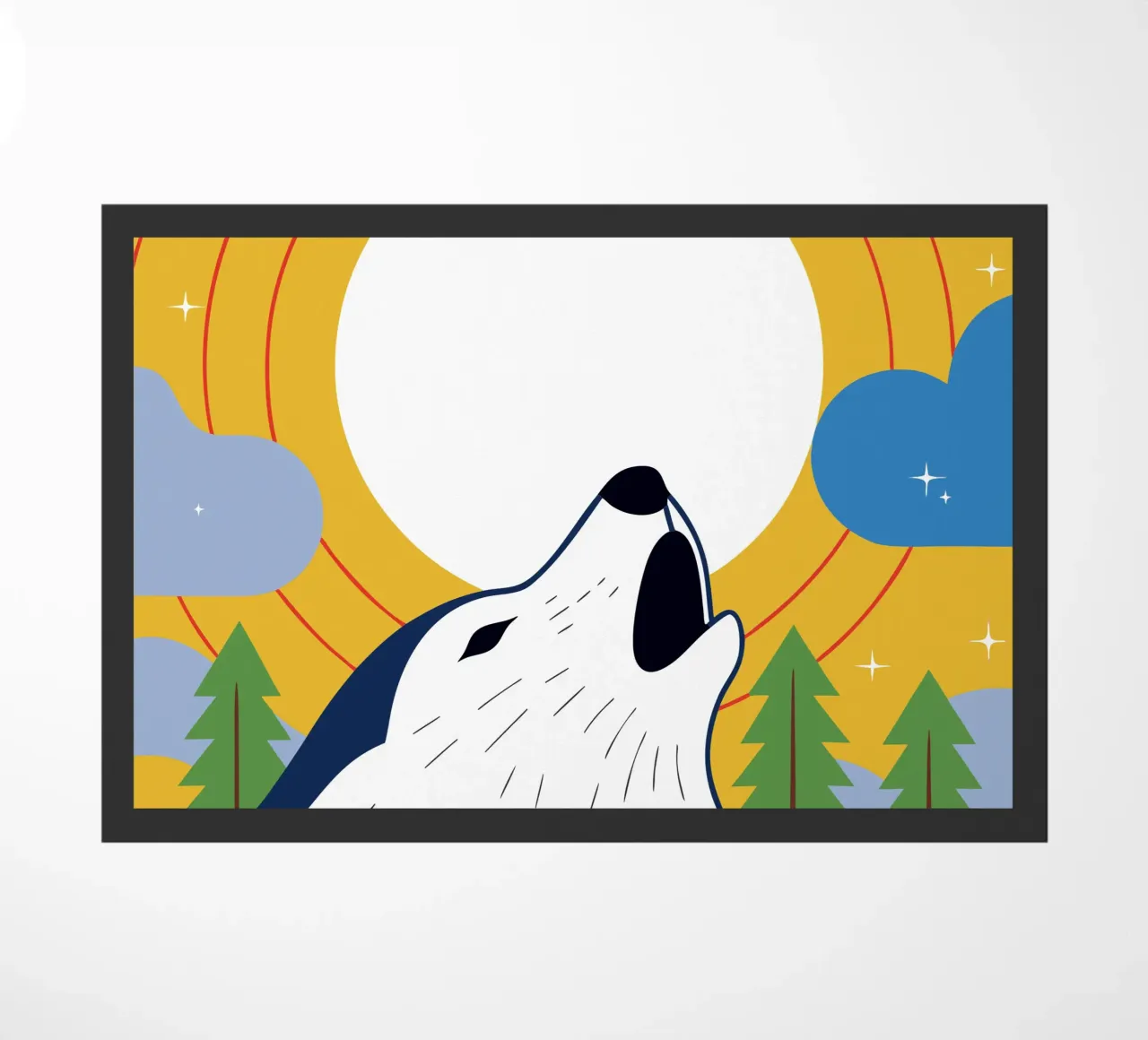 Howling Wolf doormat by PROTECT ANIMALS