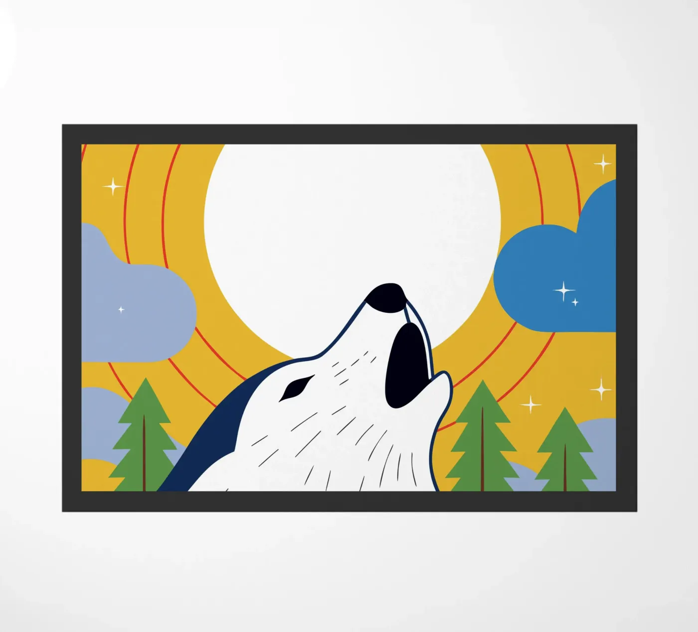 Huilende Wolf deurmat van PROTECT ANIMALS